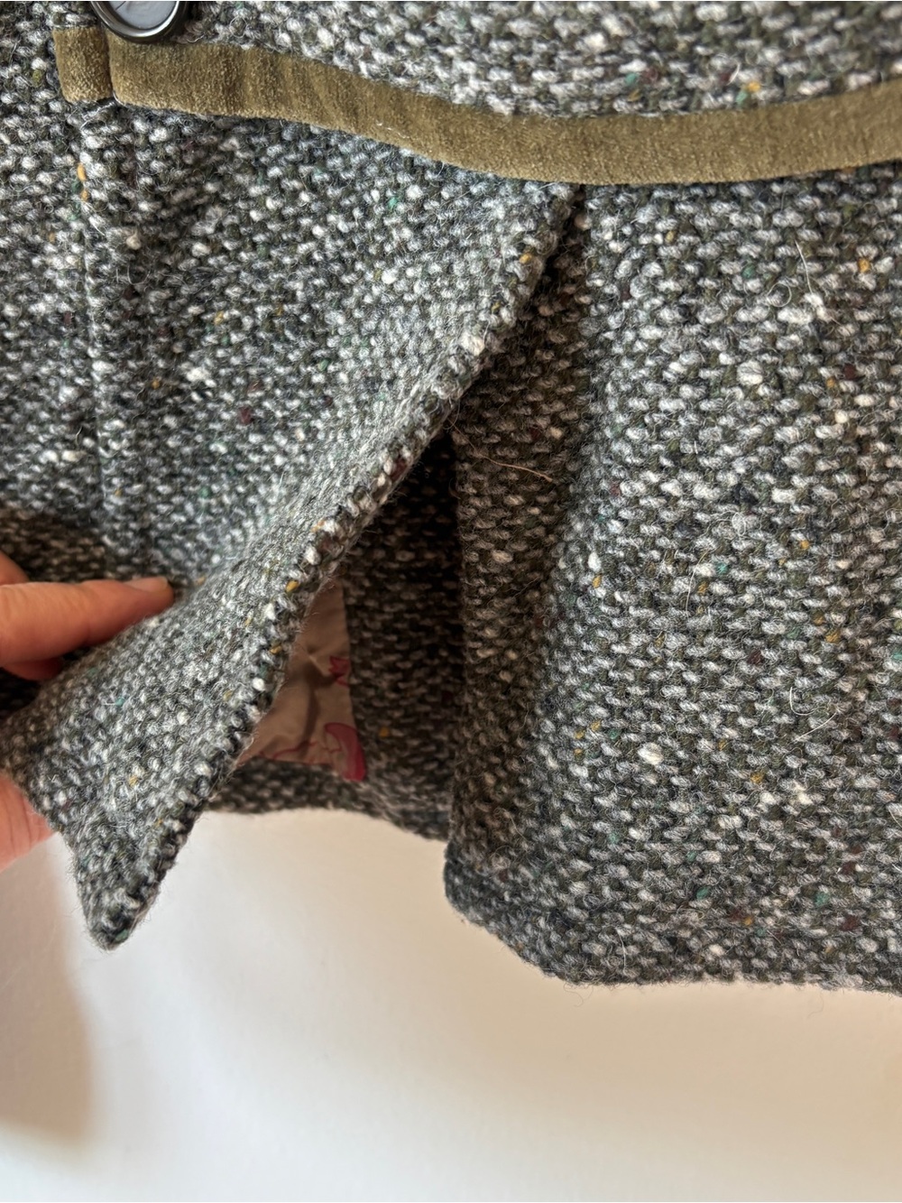 Essentiel Antwerp sz 6 Equestrian style Wool Blend Tweed Blazer Velvet Trim - Picture 7 of 7